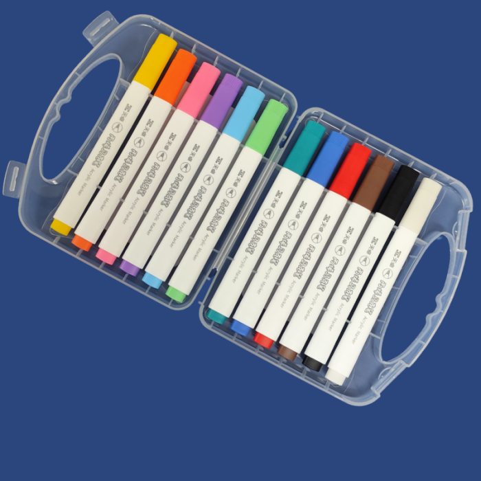 Kit Caneta Acrylic Marker 12 Cores Primax