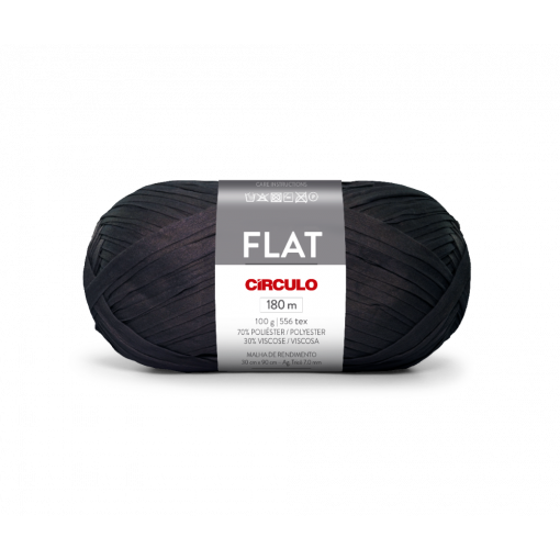 Fio Flat 100g 8990 Preta Circulo