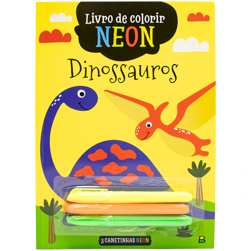 Livro de Colorir Neon Dinossauros R.1171925 - Todo Livro