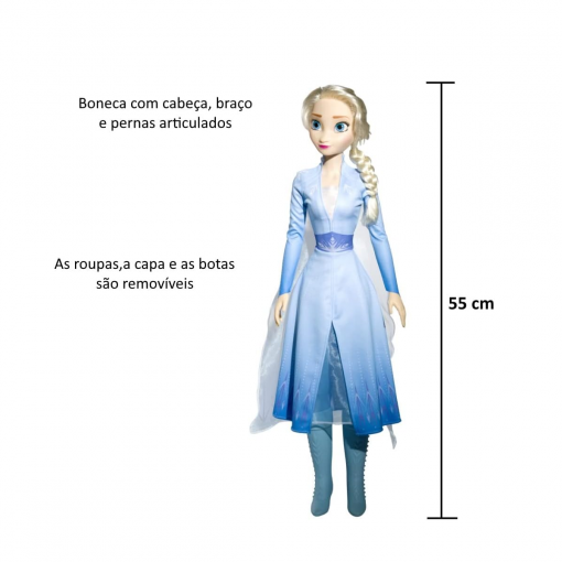 Boneca Pelúcia Princesa Do Gelo Elsa Frozen Brinquedo