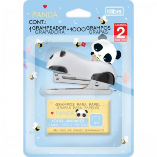Grampeador Mini Com Extrator Panda + 1000 Grampos R.345431Tilibra