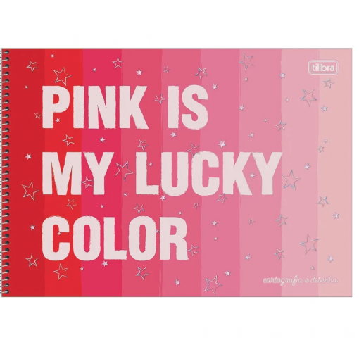 Caderno Cartografia e Desenho Espiral Love Pink 80 Folhas -TILIBRA