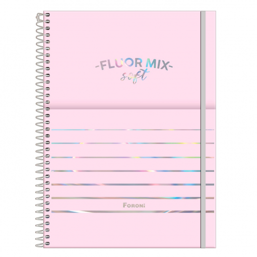 Caderno Universitário Espiral 10x1 Fluor Mix Soft 160 folhas R.3162680 Foroni