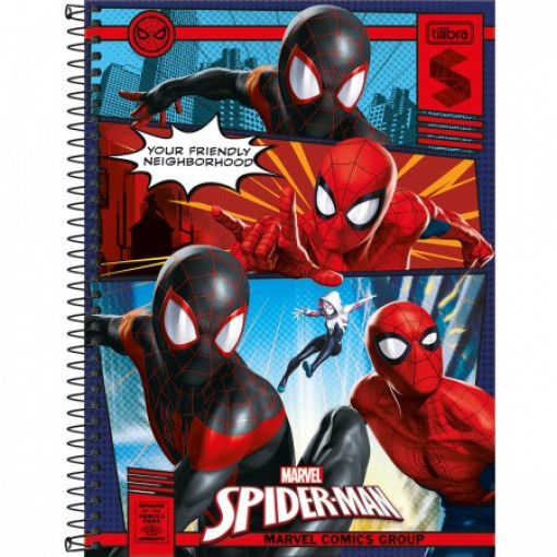 Caderno Universitário Espiral 1x1 Spider Man 80 Folhas Tilibra Sortido