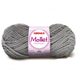 Lã Mollet 40g Cor 0700 Cinza Alumínio Círculo