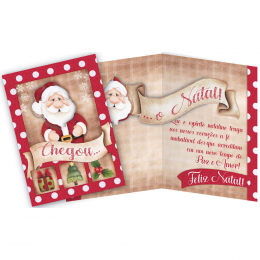 Cartão de Natal Papai Noel Poá 3D NF-063 - Litoarte