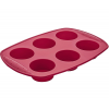 Forma 6 Mini Bolos Redondo Silicone Vermelho – EURO HOME - 1