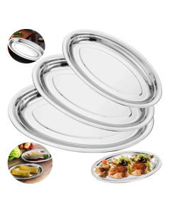 kit Travessa Oval P20 M25 G30 A&ccedil;o Inox Bandeja Para Servir HERCULES 1