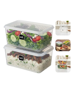 Kit 2 Potes De 3 Lt C/tampa Transp. Pl&aacute;stico Uz 1