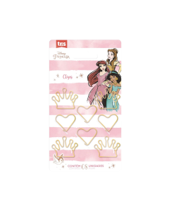 Clips de Papel Princesas Dourado c/8 unidades R.612683 - Tris