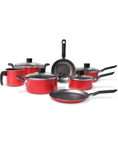 Jogo De Panelas Antiaderente 7 Peças Garlic Vermelho 7301/402 Brinox