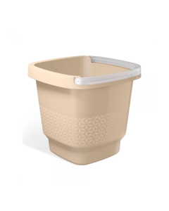 Balde de Plástico Quadrado 12L Capuccino com alça transparente UZ