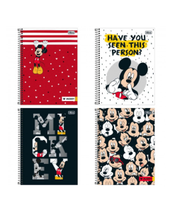 Caderno Universitário Espiral 1x1 Mickey 96 folhas R.149675 Tilibra