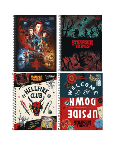 Caderno Universitário Espiral 1x1 Stranger Things 80 Folhas Tilibra Sortido