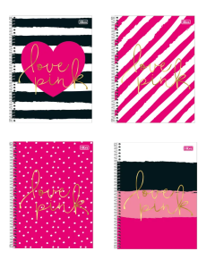Caderno Universitário Espiral 10x1 Love Pink 160 folhas Tilibra Sortido