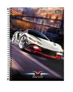Caderno Universitário Espiral 16x1  X-Racing 256 Folhas 304867 Tilibra