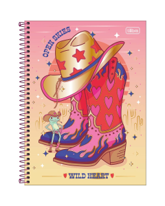 Caderno Universitário West Girl 10x1 160 Folhas Tilibra