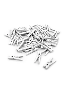Kit Mini Pregadores com 24 Peças Branco Tamanho 2.5cmx0.3cm - Wei