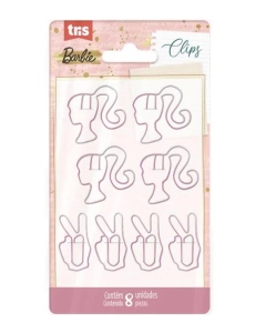 Clips de Papel Barbie Rosa c/8 unidades R.612812 - Tris