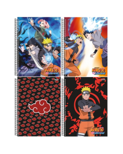Caderno Universitário Espiral 10x1 Naruto 160 folhas R.233317  São Domingos