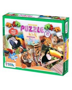 Quebra-Cabe&ccedil;as 4x1 400 pe&ccedil;as - Animais R.12051 Toia