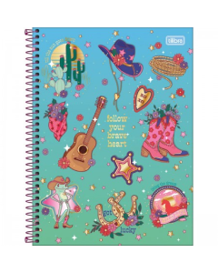Caderno Universitário West Girl 10x1 160 Folhas Tilibra